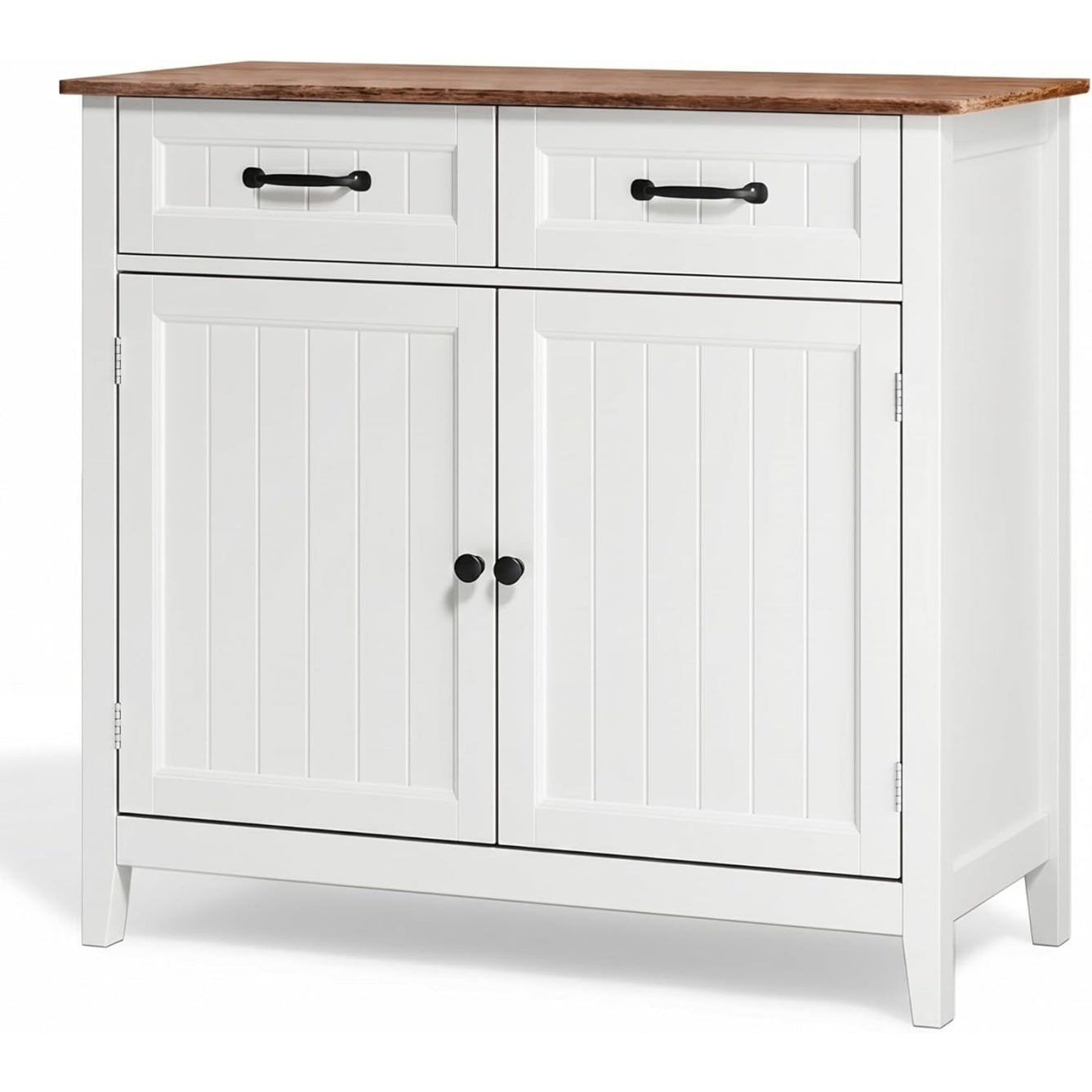 Buffet auxiliaire avec 2 tiroirs et 2 portes, meuble de cuisine retro 90 x 40 x 82 cm
