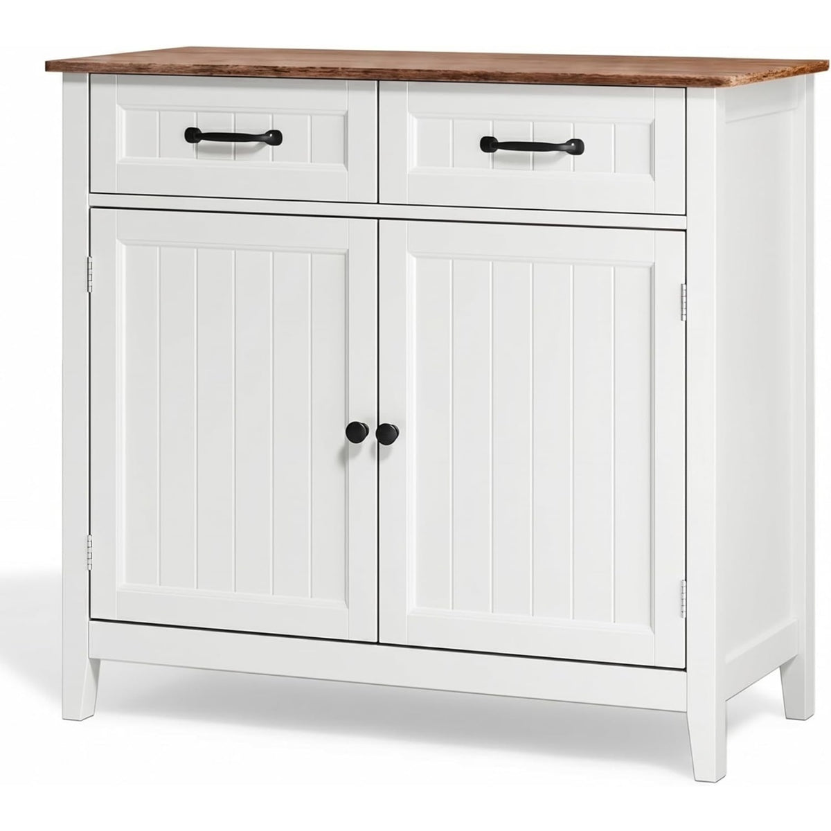 Buffet auxiliaire avec 2 tiroirs et 2 portes, meuble de cuisine retro 90 x 40 x 82 cm