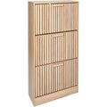 Meuble a chaussures avec 3 portes, rangement pratique pour entree ou salon, marron