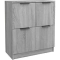 Buffet de rangement compact finition chêne Sonoma gris avec deux portes, 60 x 30 x 70 cm